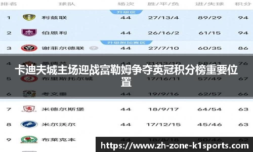 卡迪夫城主场迎战富勒姆争夺英冠积分榜重要位置